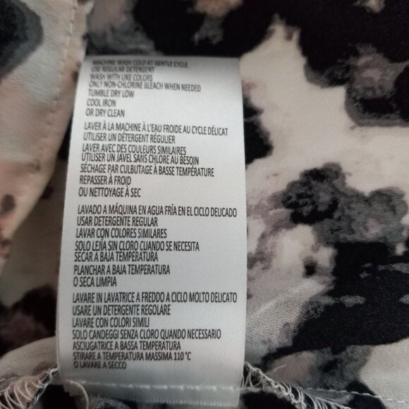 Halston Womens Black & White Floral Sleeveless Blouse XL - Picture 9 of 9